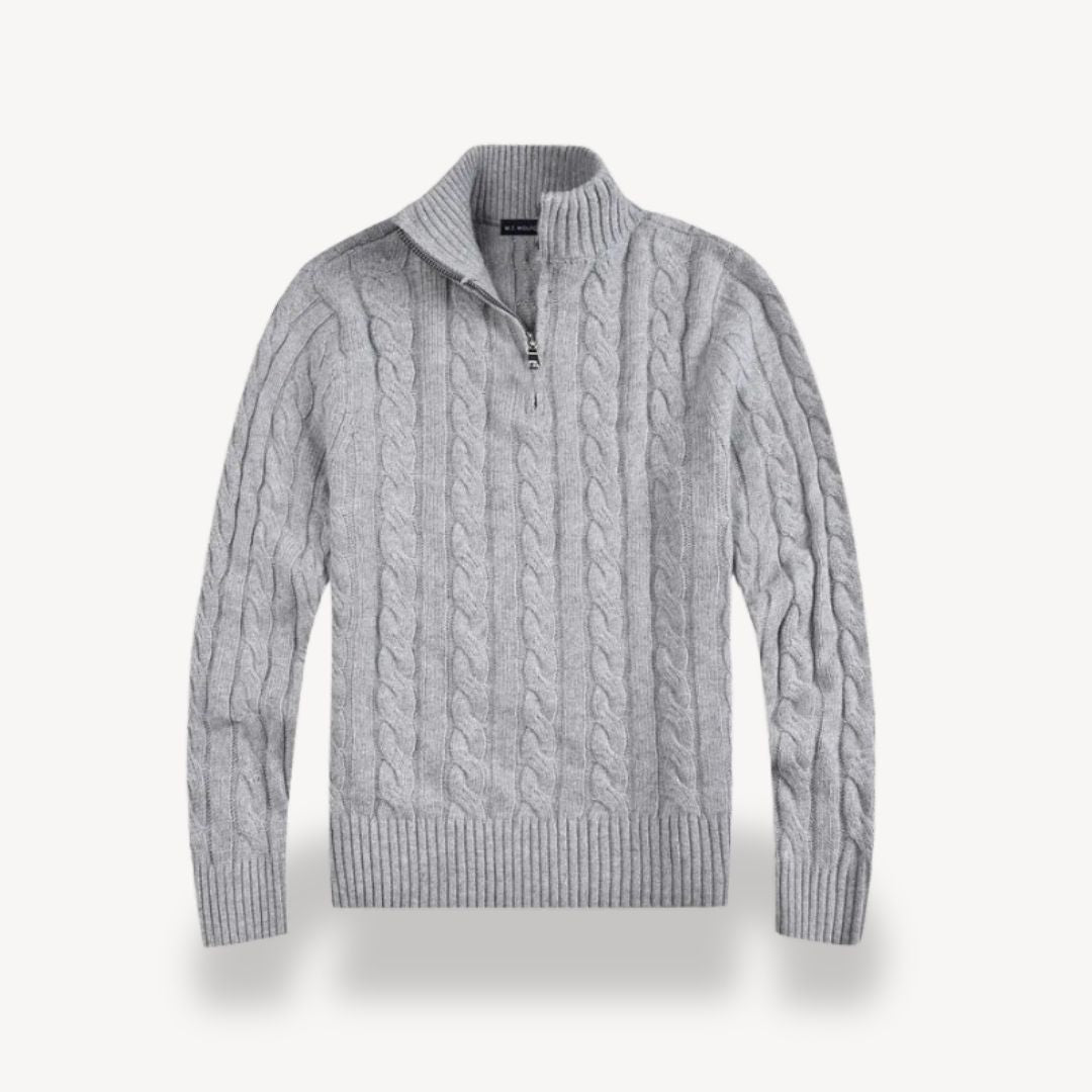 Men’s Modern Half Zip Pullover | Ribbed Detailing