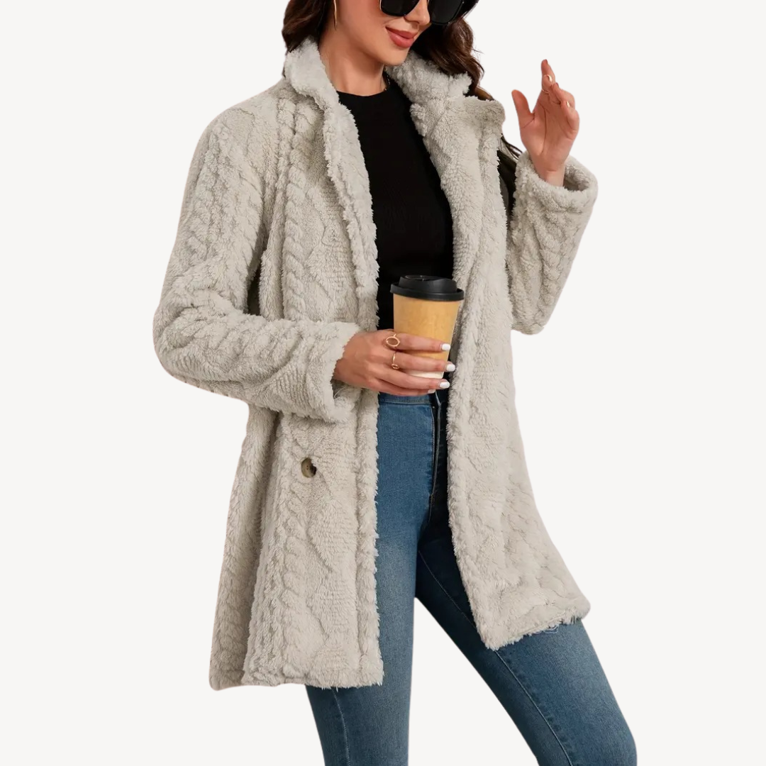 Women’s Stylish Double-Breasted Fur Jacket | Timeless