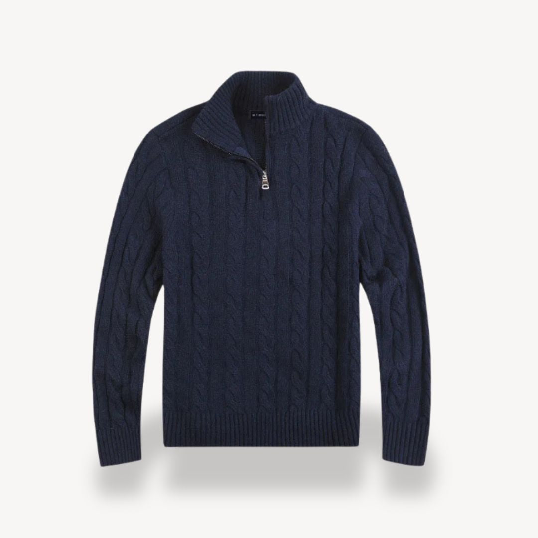 Men’s Modern Half Zip Pullover | Ribbed Detailing