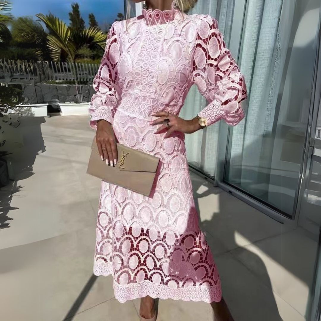 Women’s Stylish Midi Wedding Guest Dress | Long Sleeve