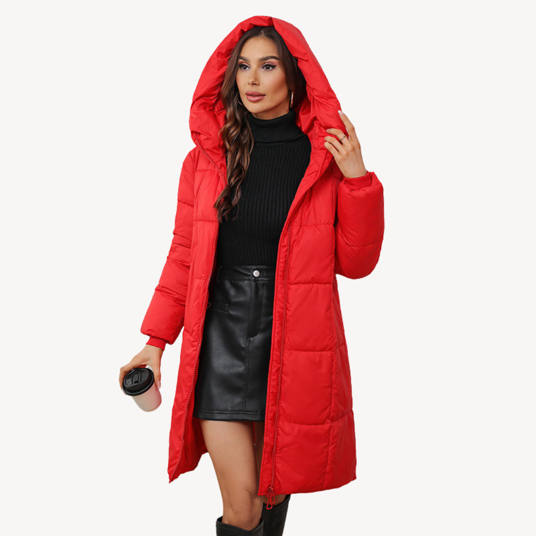 Women’s Chic Puffer Coat with Hood | Modern Accent