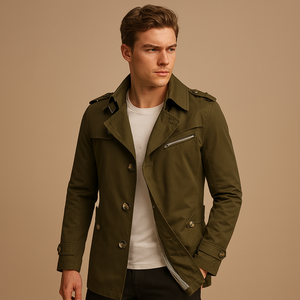 Men’s Trench Coat | Classic Double-Breasted Design