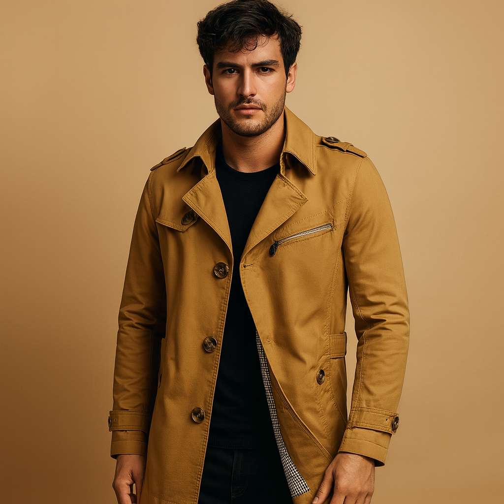 Men’s Trench Coat | Classic Double-Breasted Design