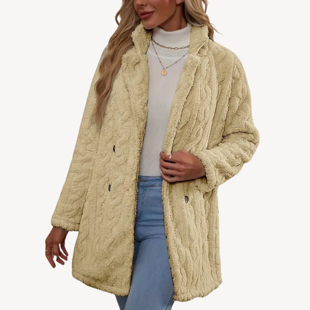 Women’s Stylish Double-Breasted Fur Jacket | Timeless