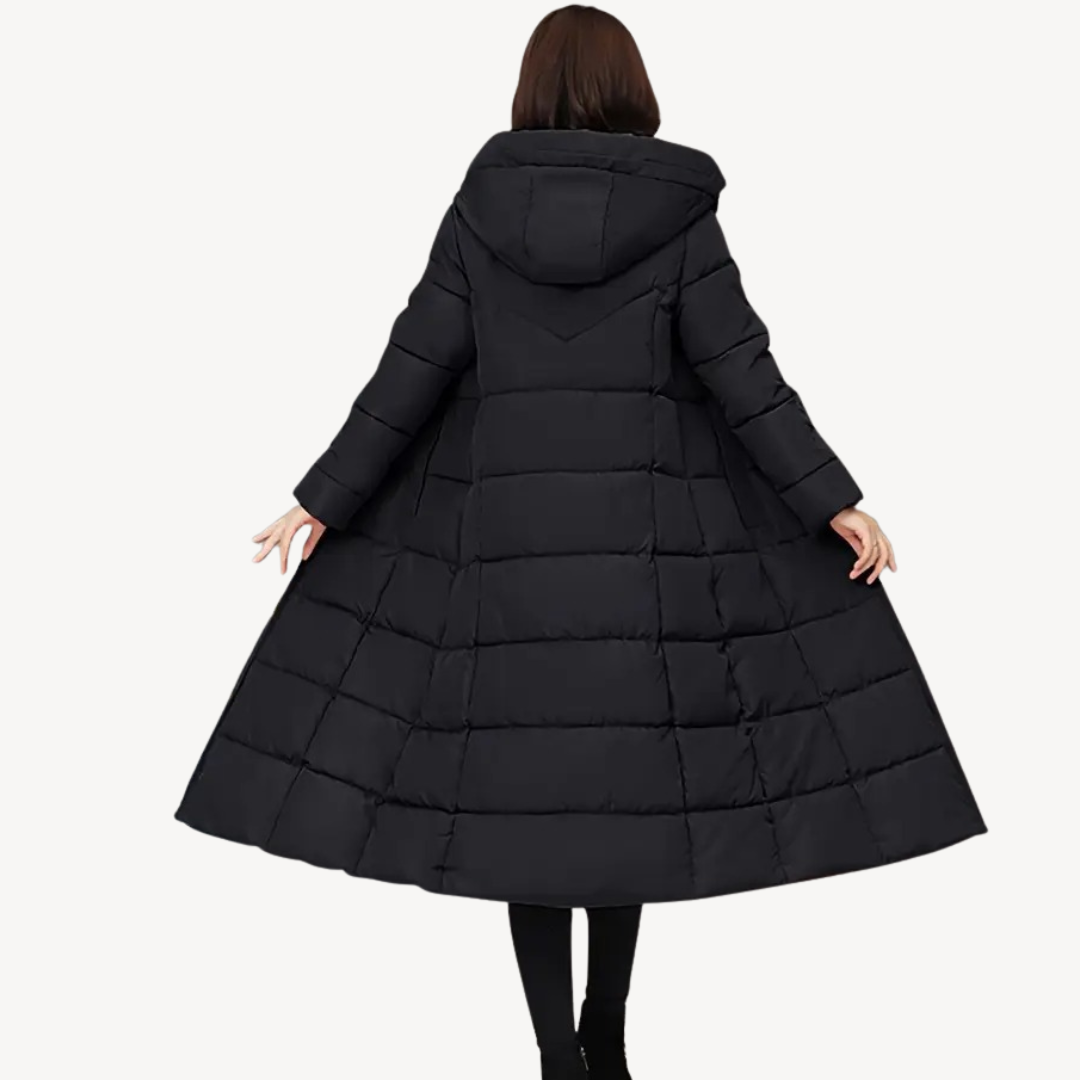 Women’s Stylish Long Hooded Puffer Coat | Trendy