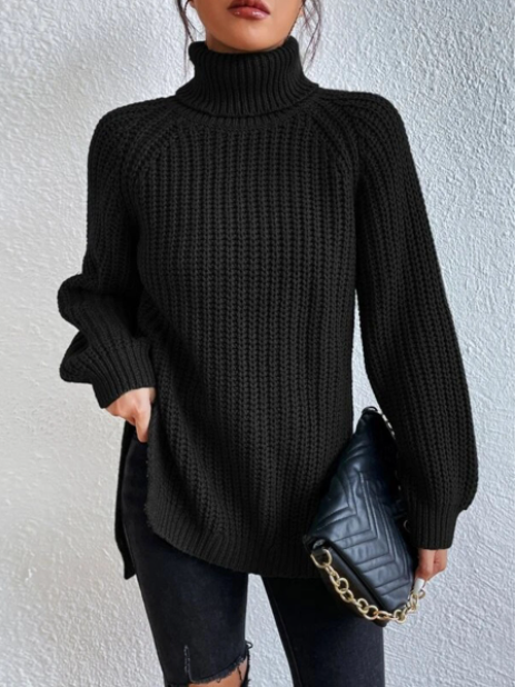 Women’s Knitted Jumper | Roll Neck and Ribbed Design
