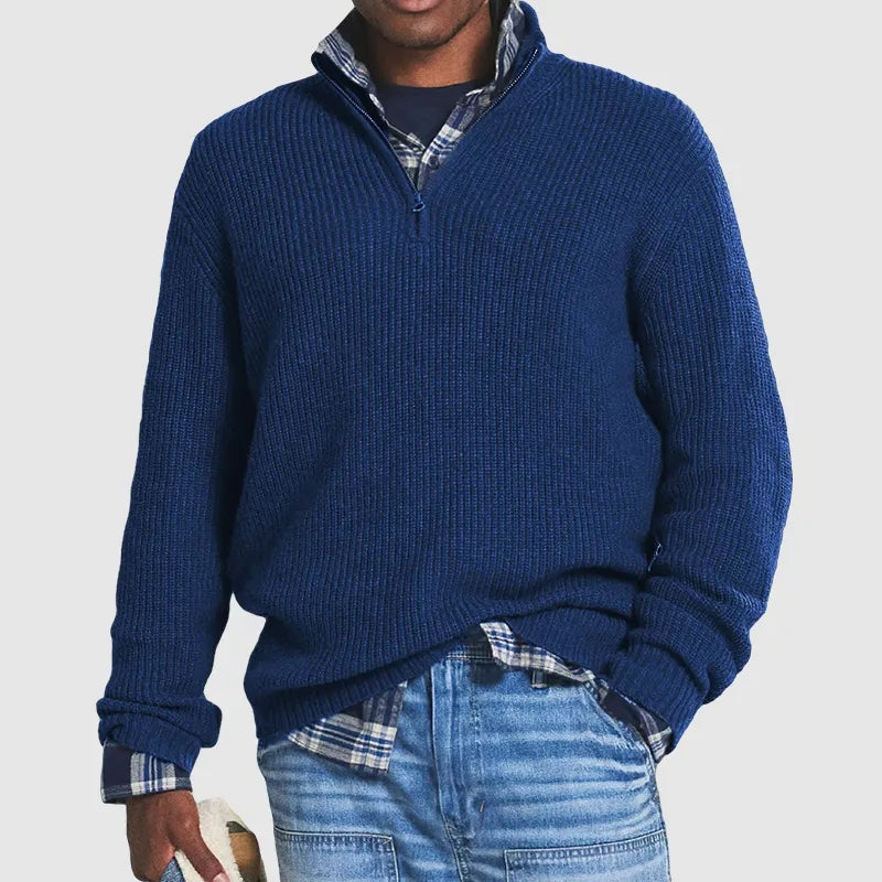 Men’s Winter Half Zip Pullover| Cozy Casual Knit