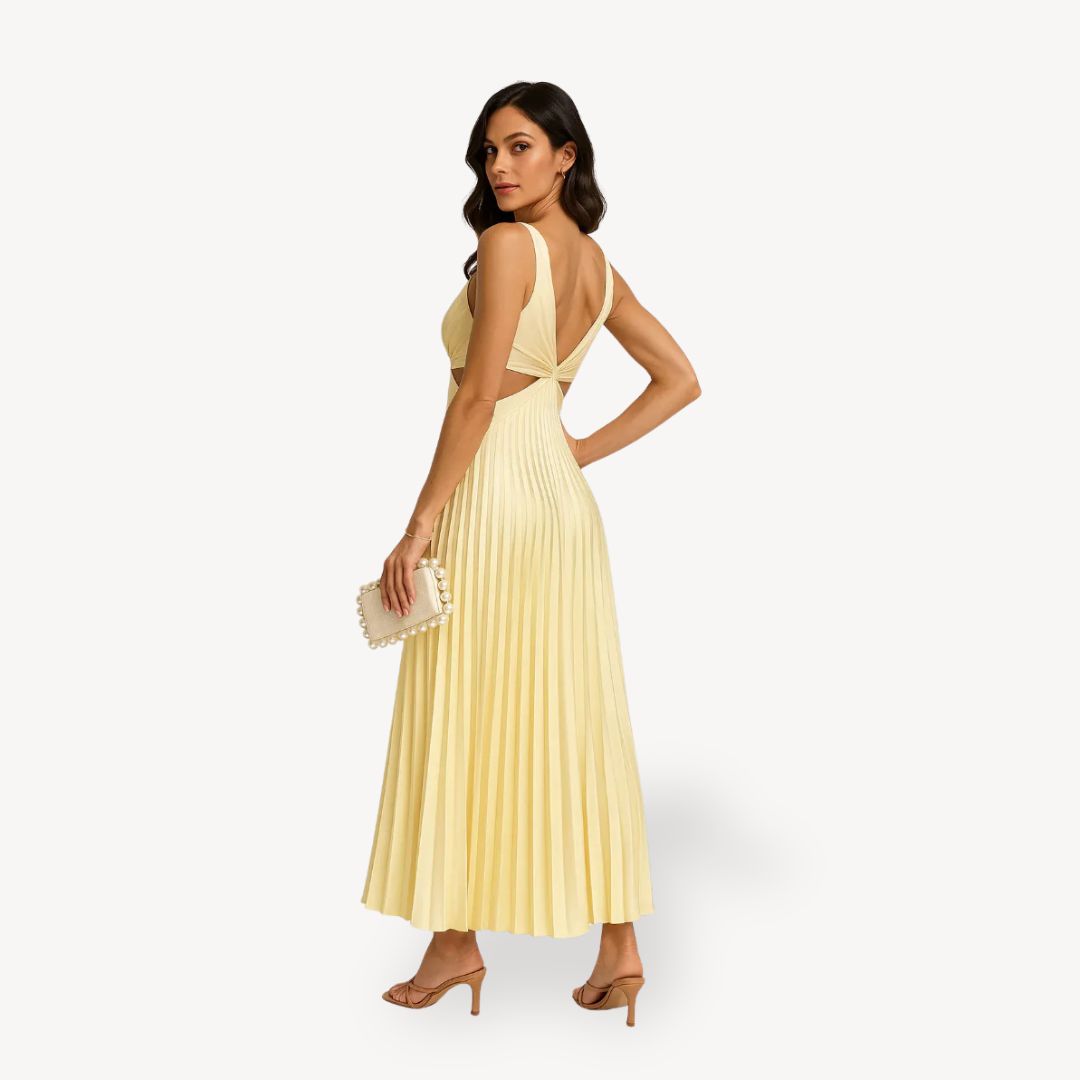 Women’s V-Neck Pleated Wedding Guest Dress | Midi