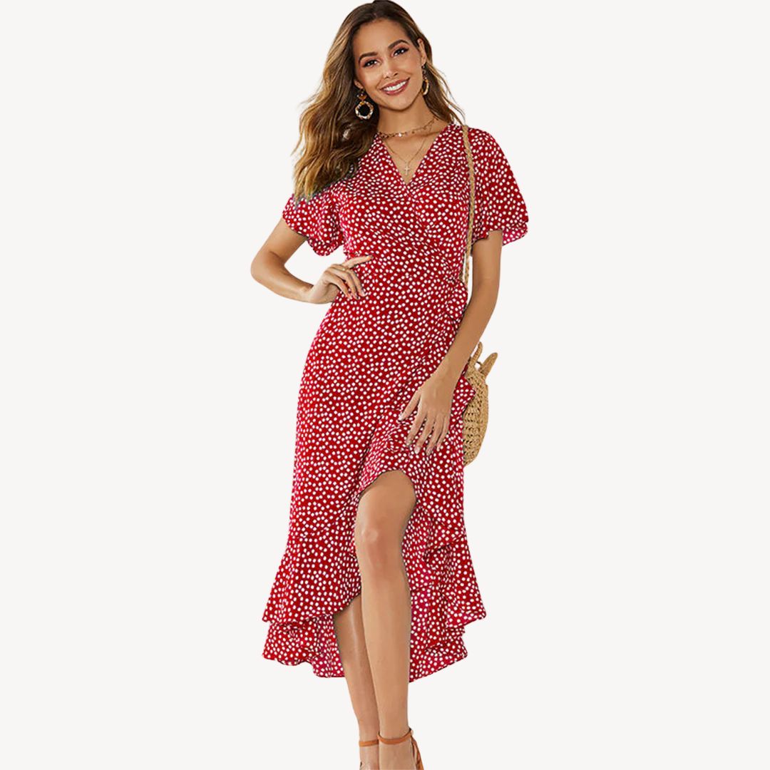 Women’s Floral Print Wedding Guest Dress | Midi