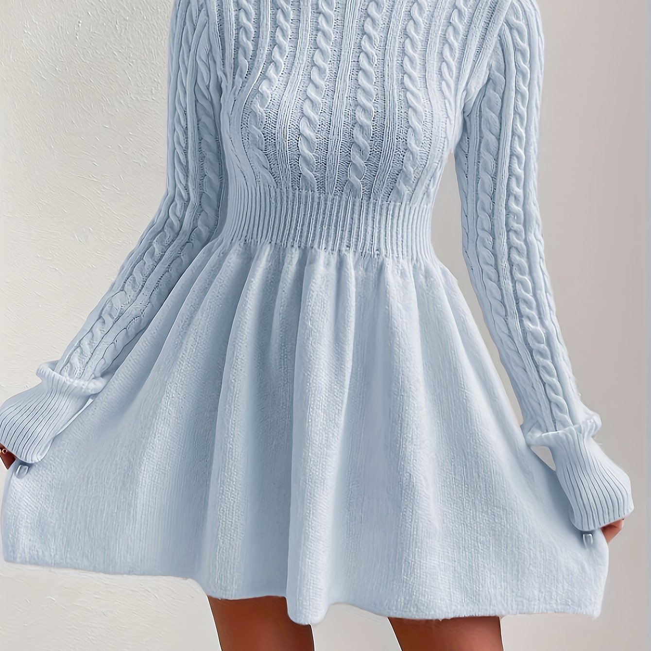Women’s Timeless Cable Knit Dress | A-line Jumper