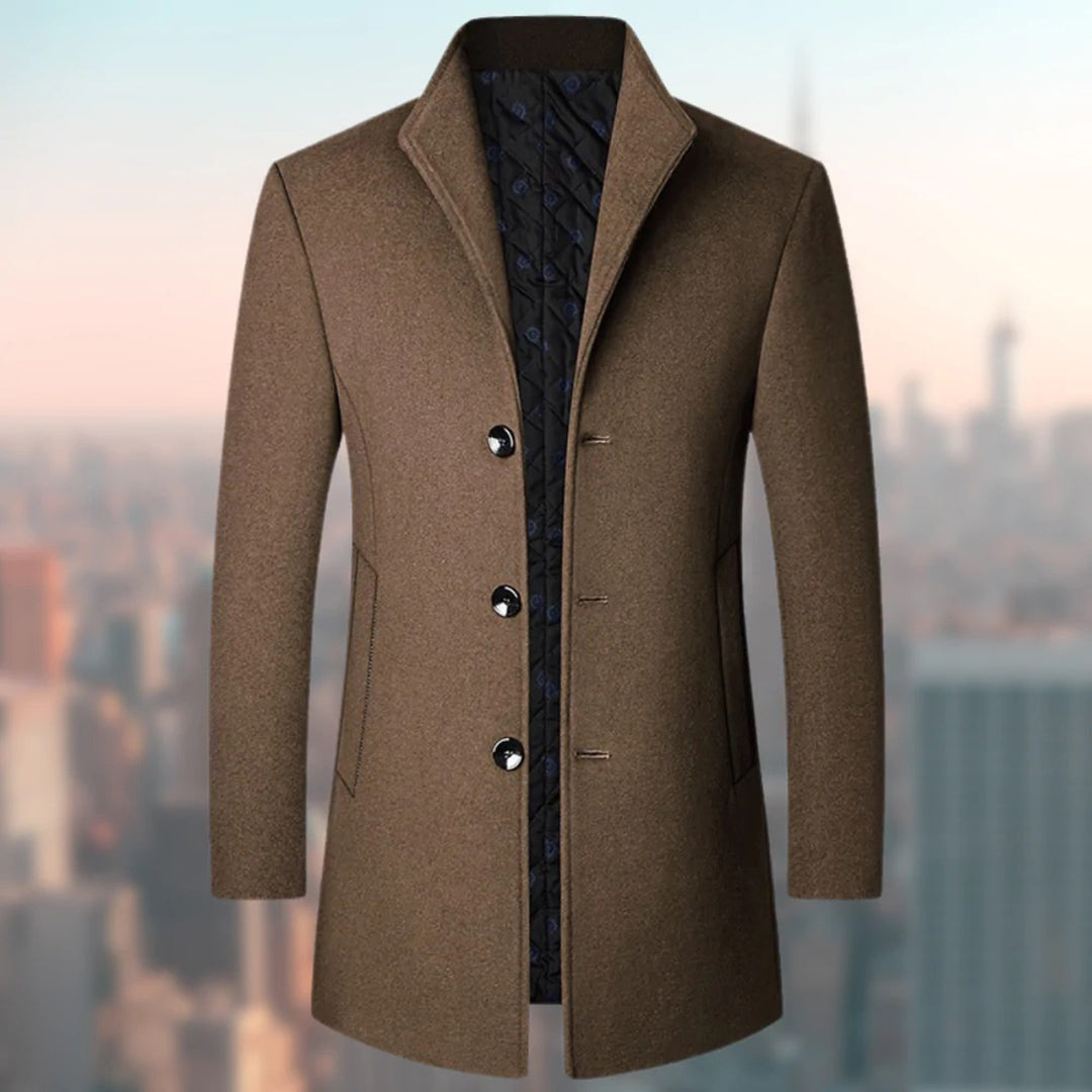 Men’s Stylish Winter Trench Coat | Single-Breasted