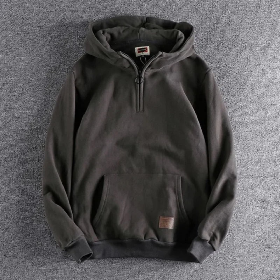 Men’s Casual Cozy Winter Hoodie | Half Zip