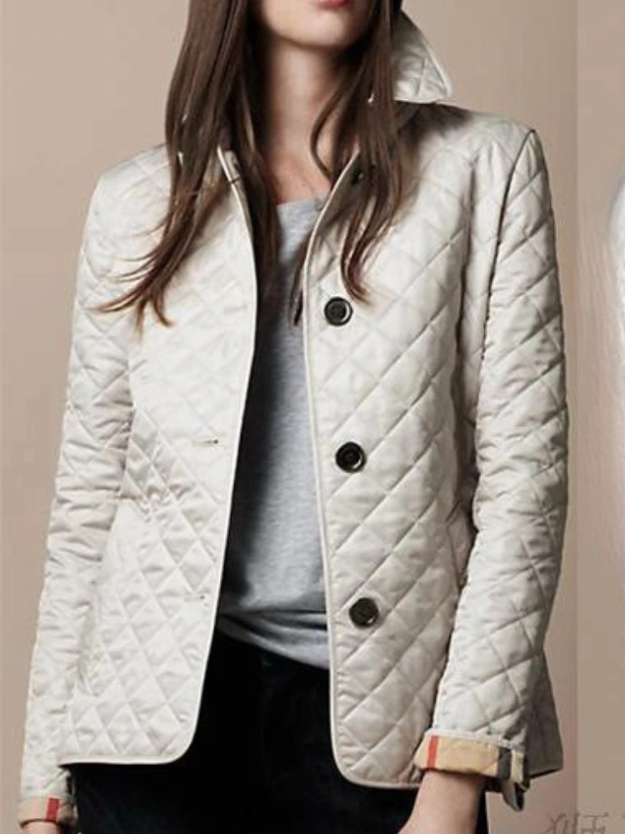 Women’s Casual Quilted Jacket with Turned-Down Collar | Stylish Outerwear