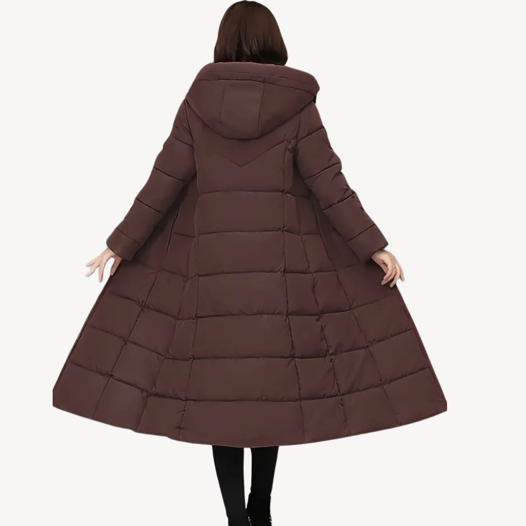 Women’s Stylish Long Hooded Puffer Coat | Trendy