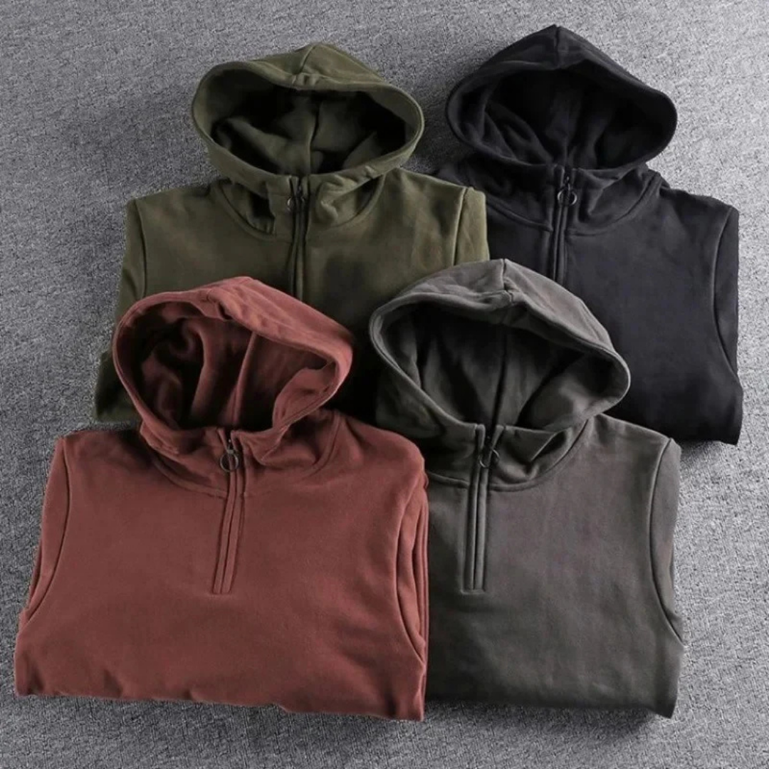 Men’s Casual Cozy Winter Hoodie | Half Zip