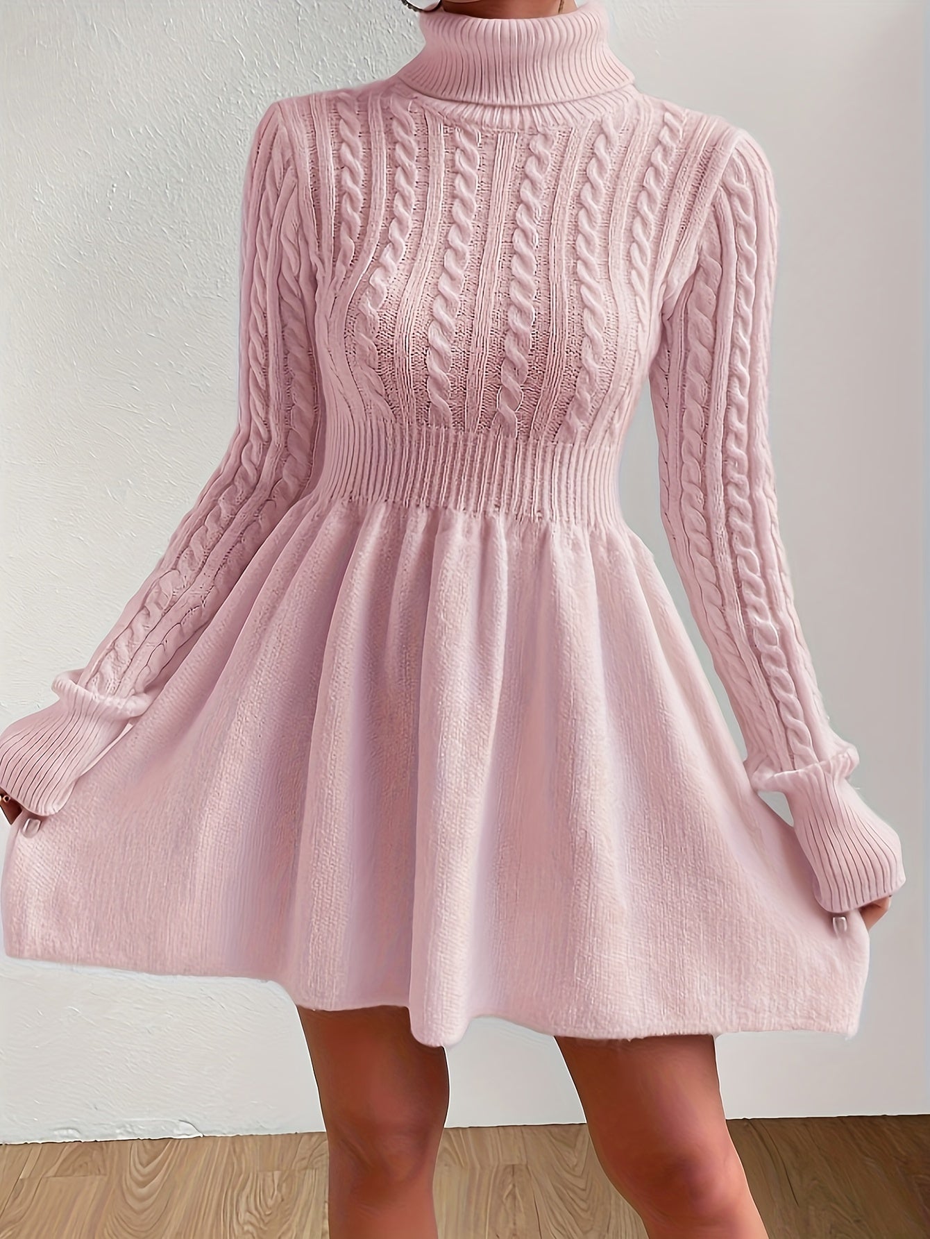 Women’s Timeless Cable Knit Dress | A-line Jumper