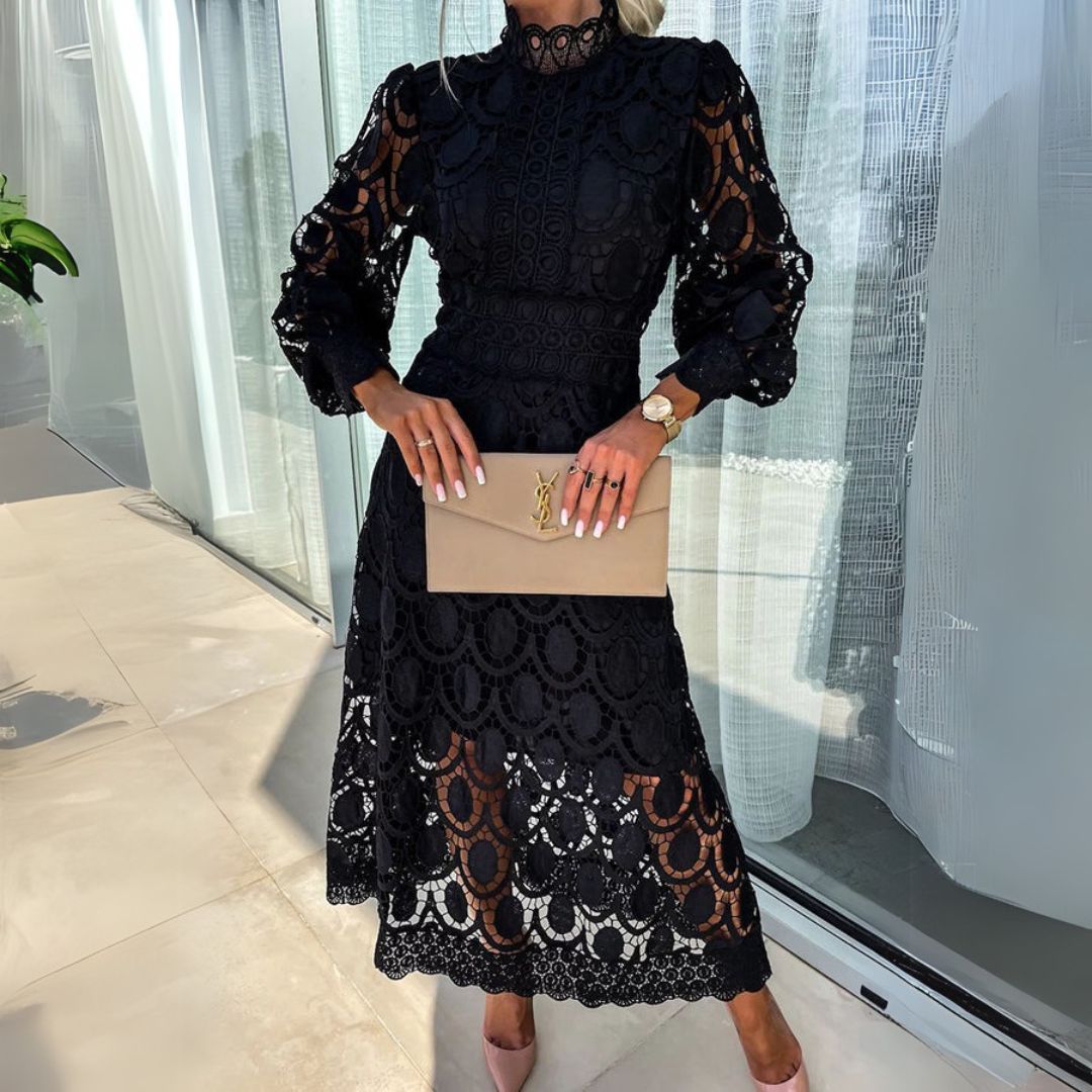 Women’s Stylish Midi Wedding Guest Dress | Long Sleeve