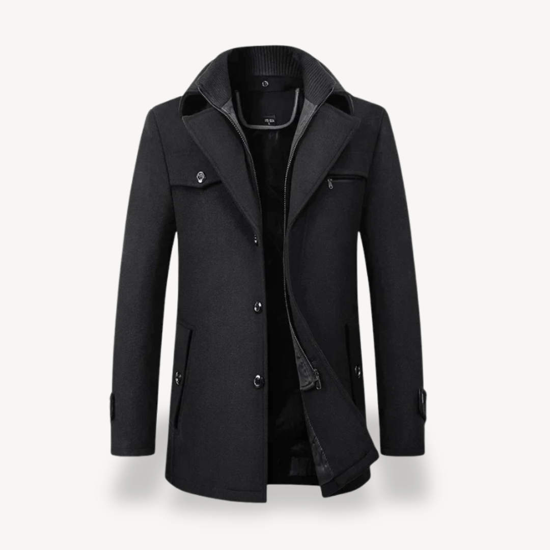 Men’s Classic Trench Coat | Structured Collar Design