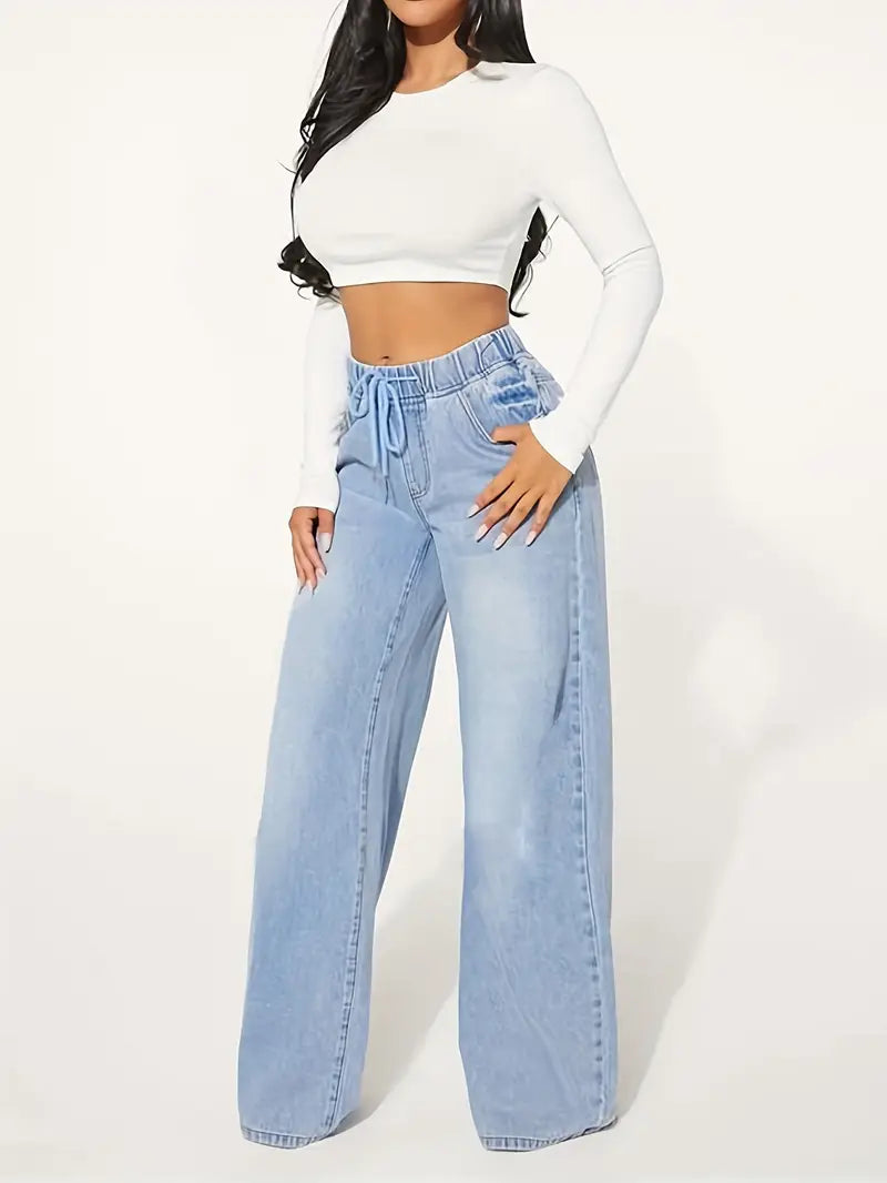 Women’s Street Style Wide Leg Trousers | Casual Look