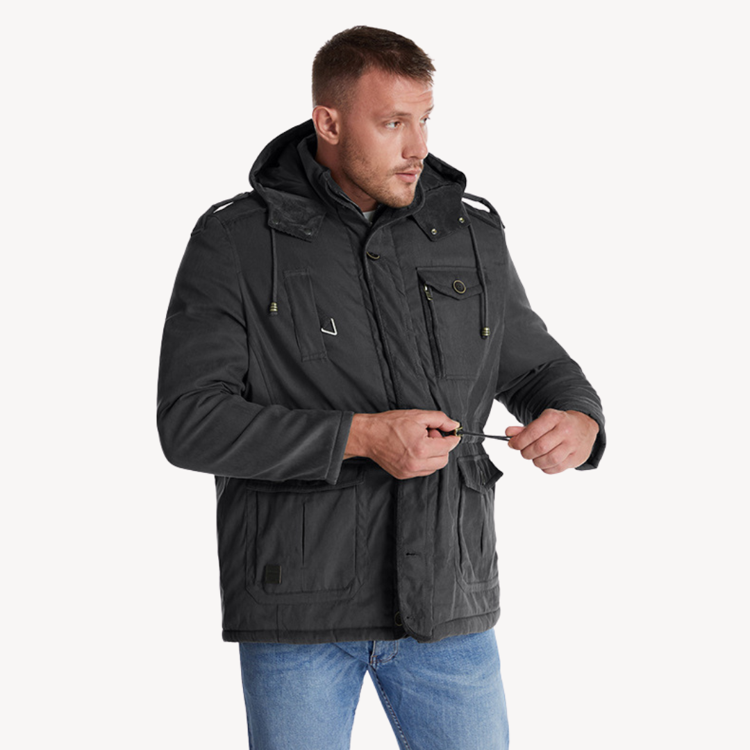 Men’s Winter Parka Coat | Detachable Hood Design