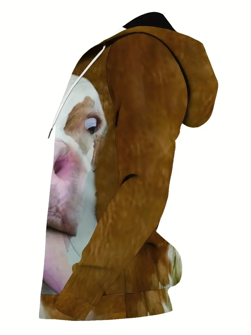 Men’s Casual Hoodies | Cow Print Design