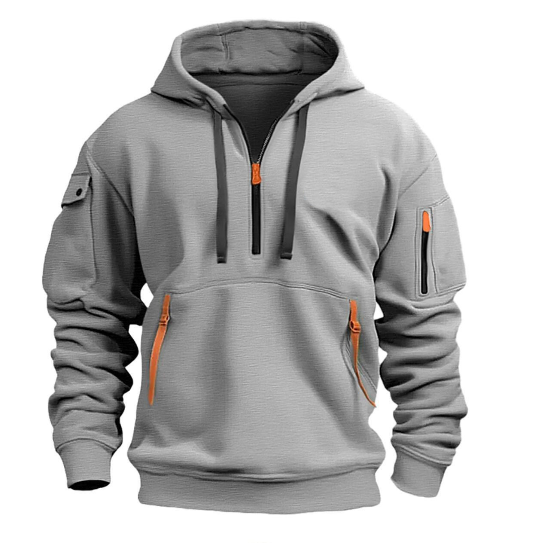 Men’s Urban Hoodie | Half-Zip with Zippered Pockets