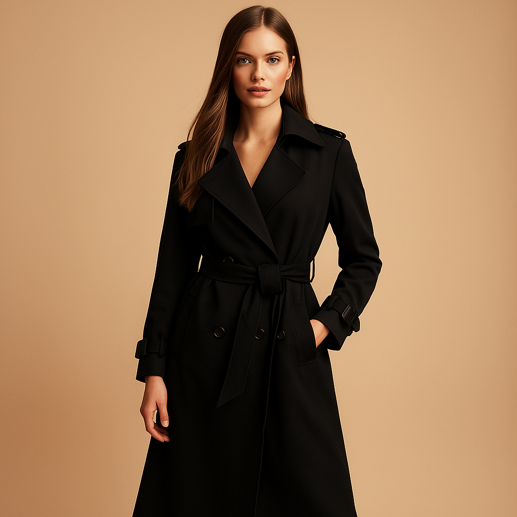 Women's Double Button Long Coat | Extended Length Cozy