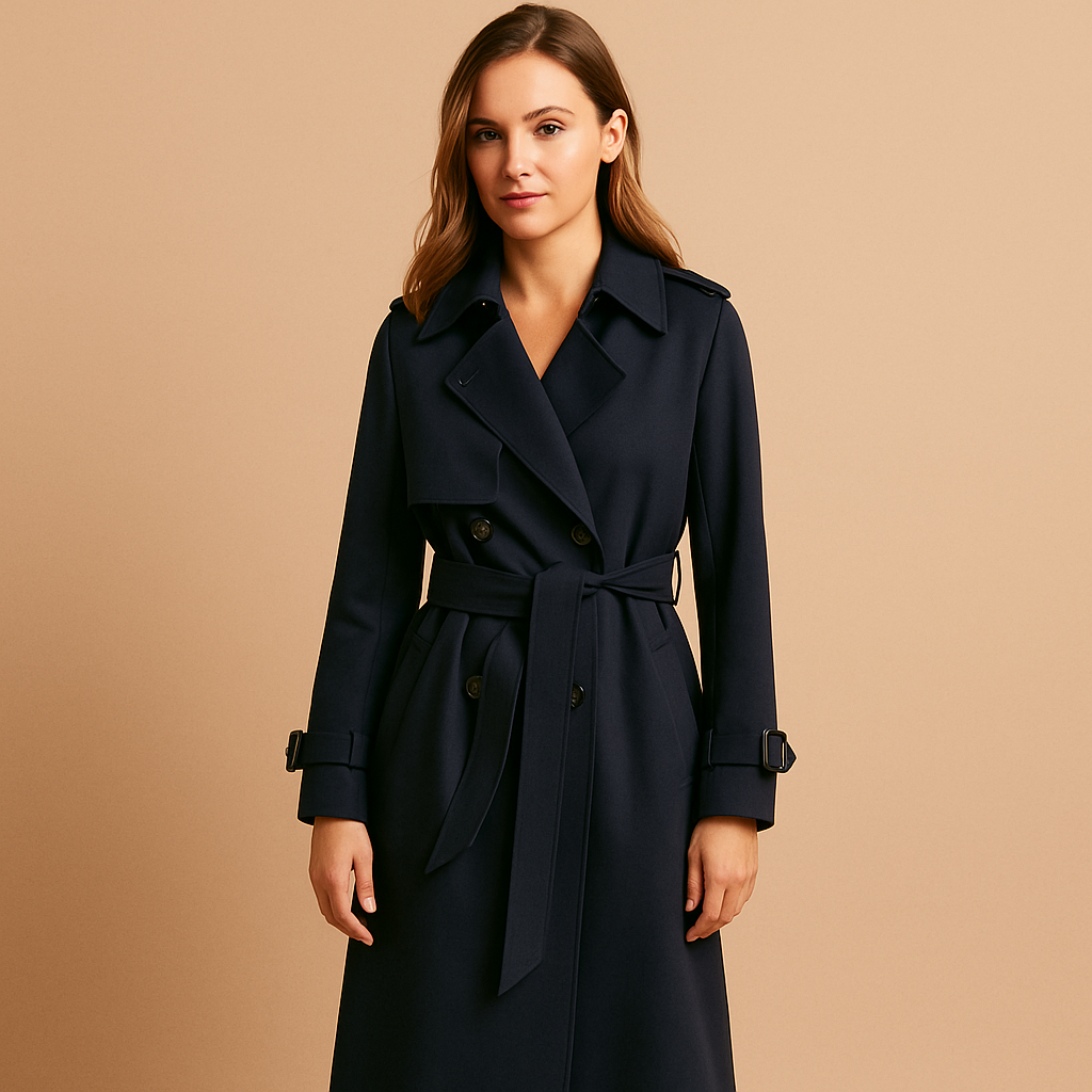 Women's Double Button Long Coat | Extended Length Cozy