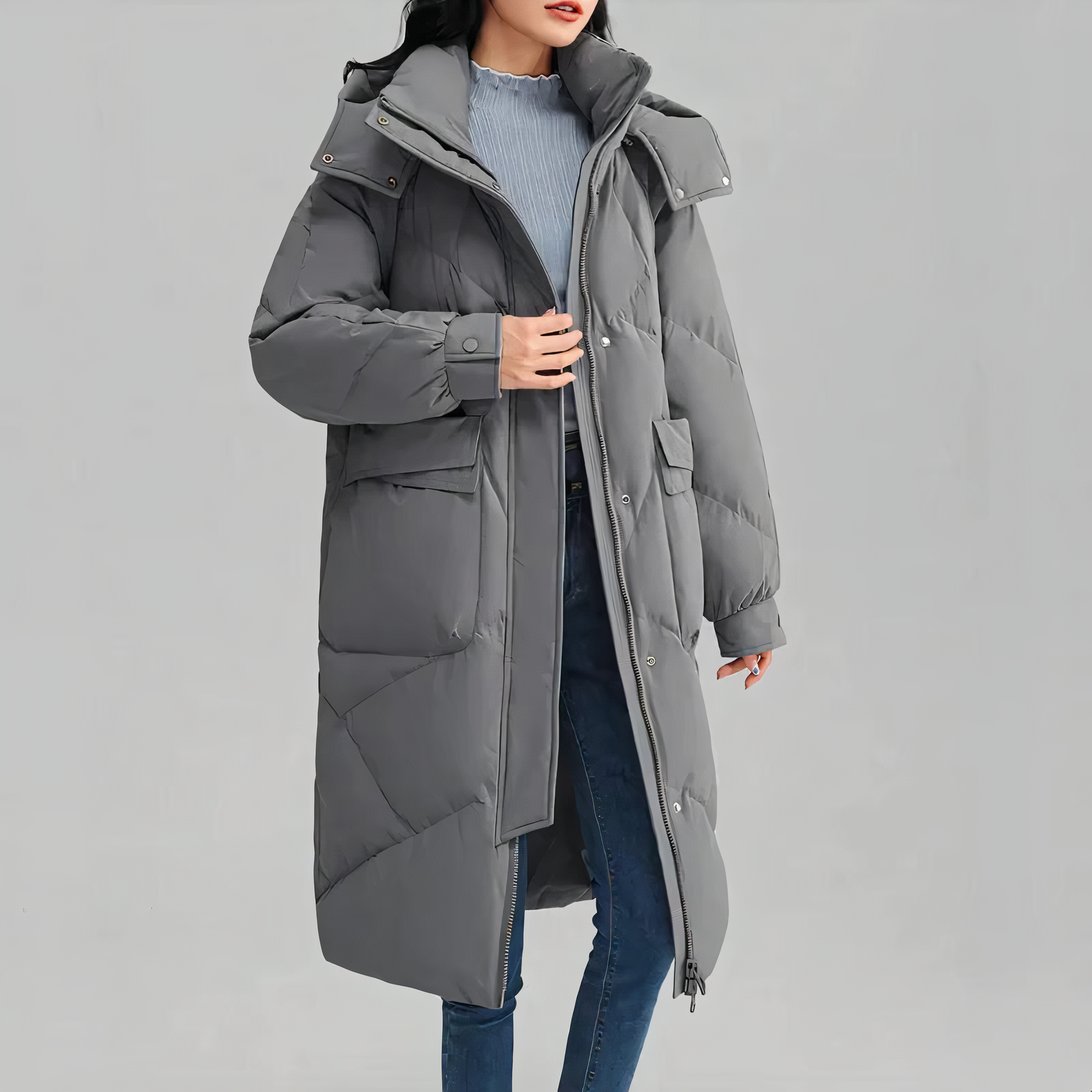 Women’s Long Puffer Coat | Quilted Fill Channels