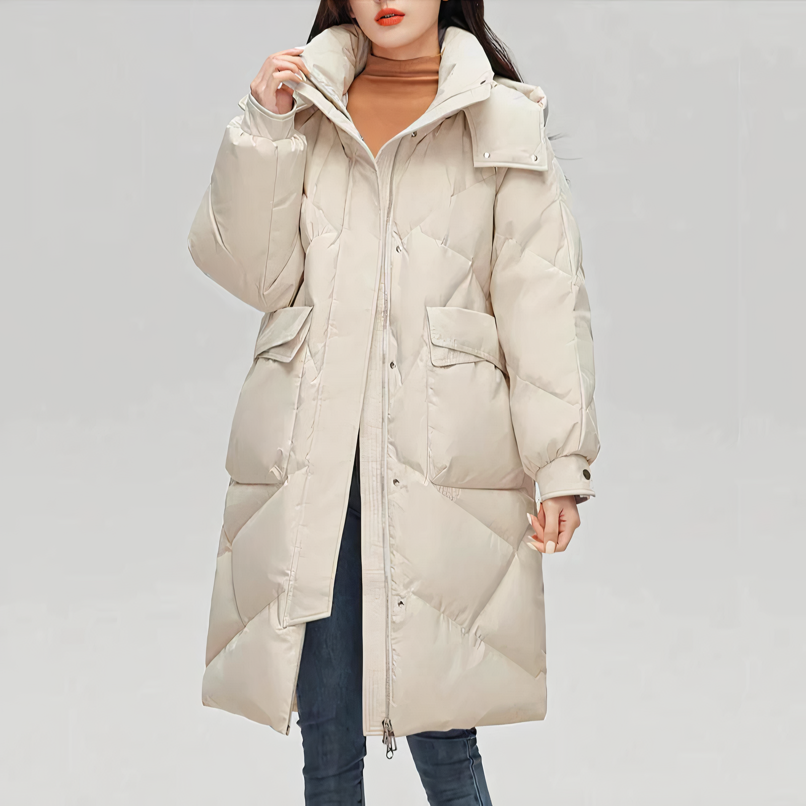 Women’s Long Puffer Coat | Quilted Fill Channels