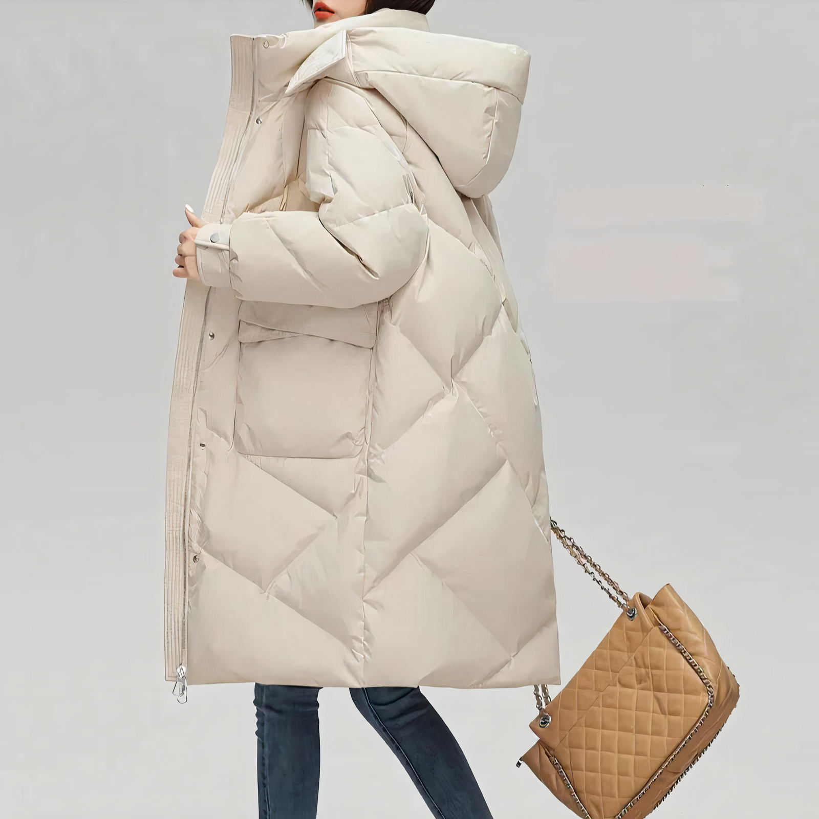 Women’s Long Puffer Coat | Quilted Fill Channels