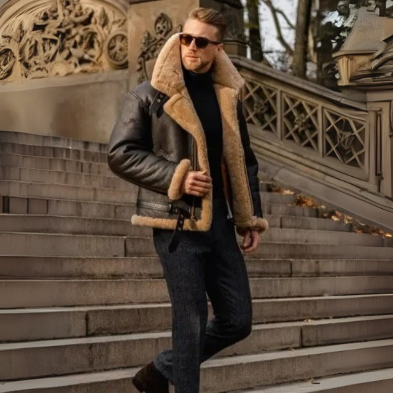 Men's Stylish Winter Pilot Aviator Jacket | Adjustable Fit