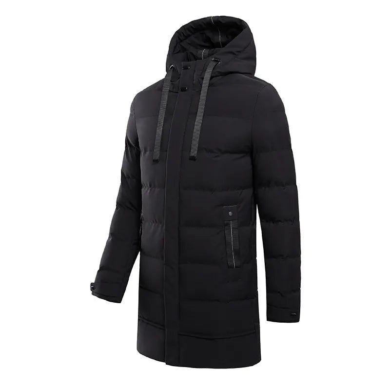 Men’s Long Winter Coat | Detachable Hood Design