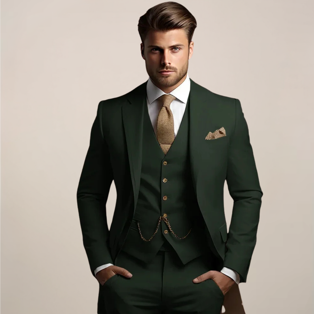 Men’s Timeless Three-Piece Suit | Slim Fit Tuxedo