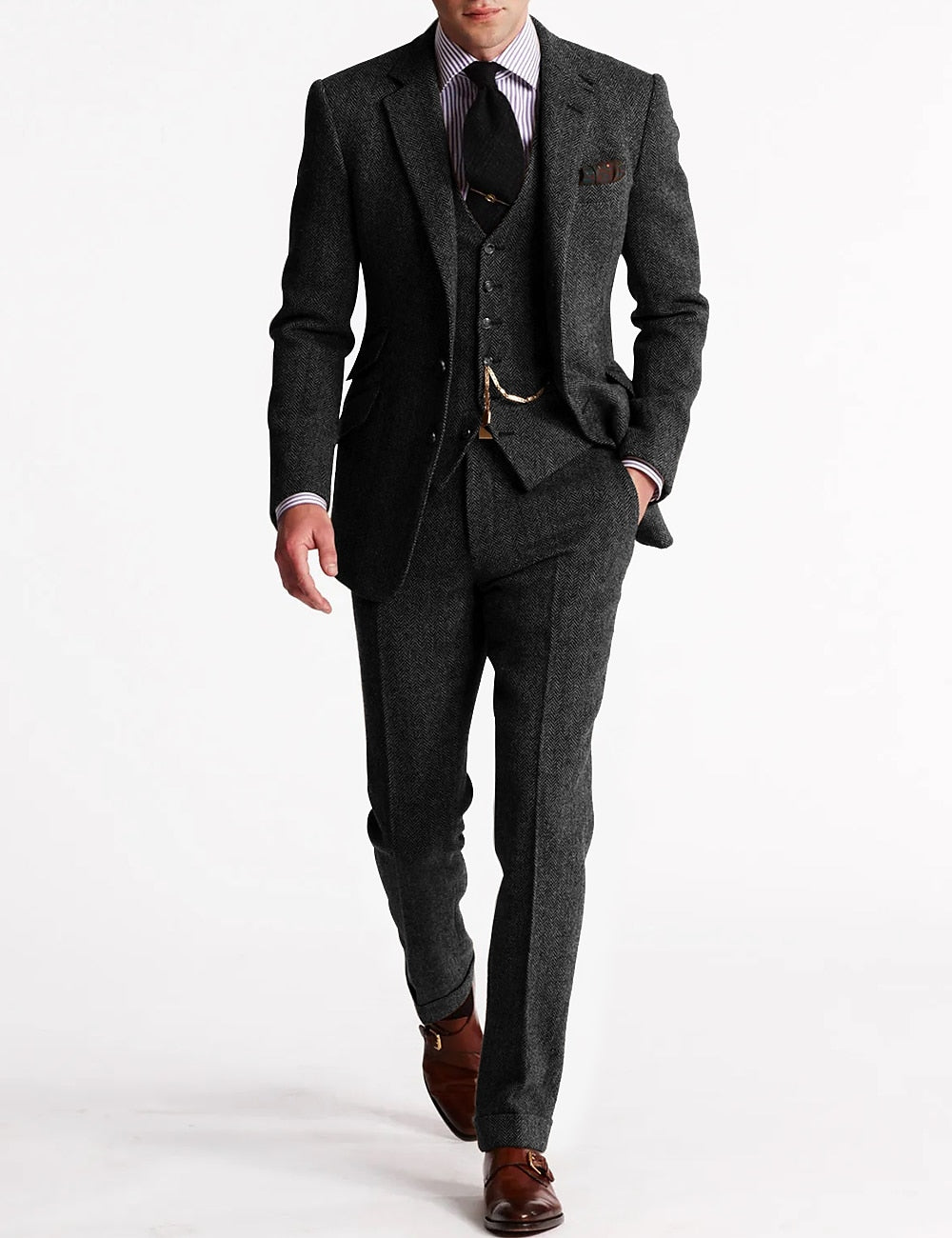 Men’s Classic Tailored Tuxedo | Three-Piece Suit Set