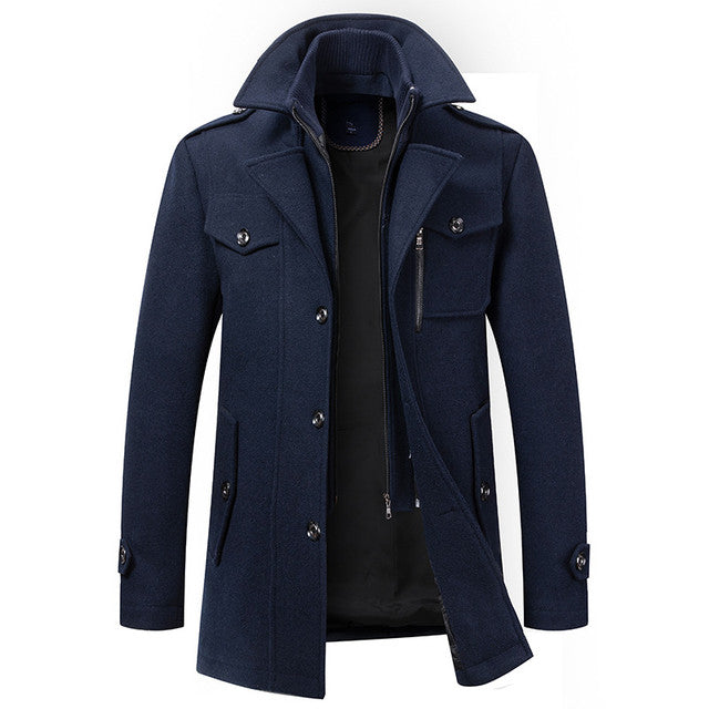 Men’s Stylish Winter Coat | Double-Lined Collar