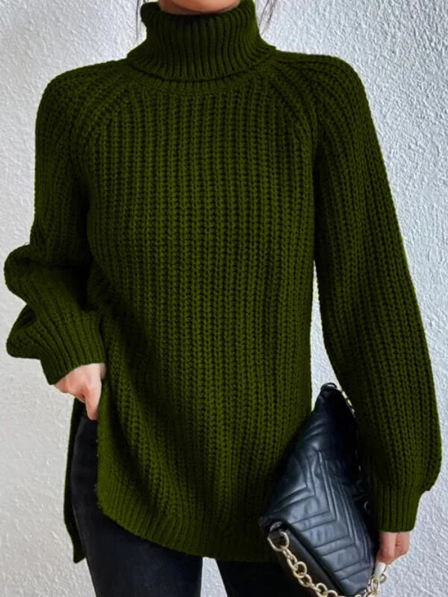 Women’s Knitted Jumper | Roll Neck and Ribbed Design