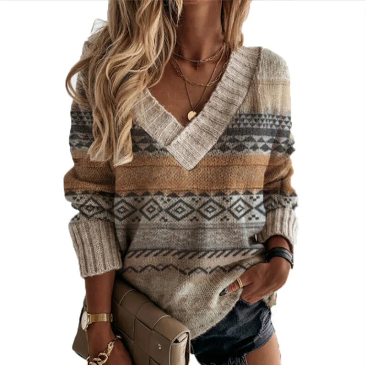 Women’s Stylish Knitted Jumper | V-Neck