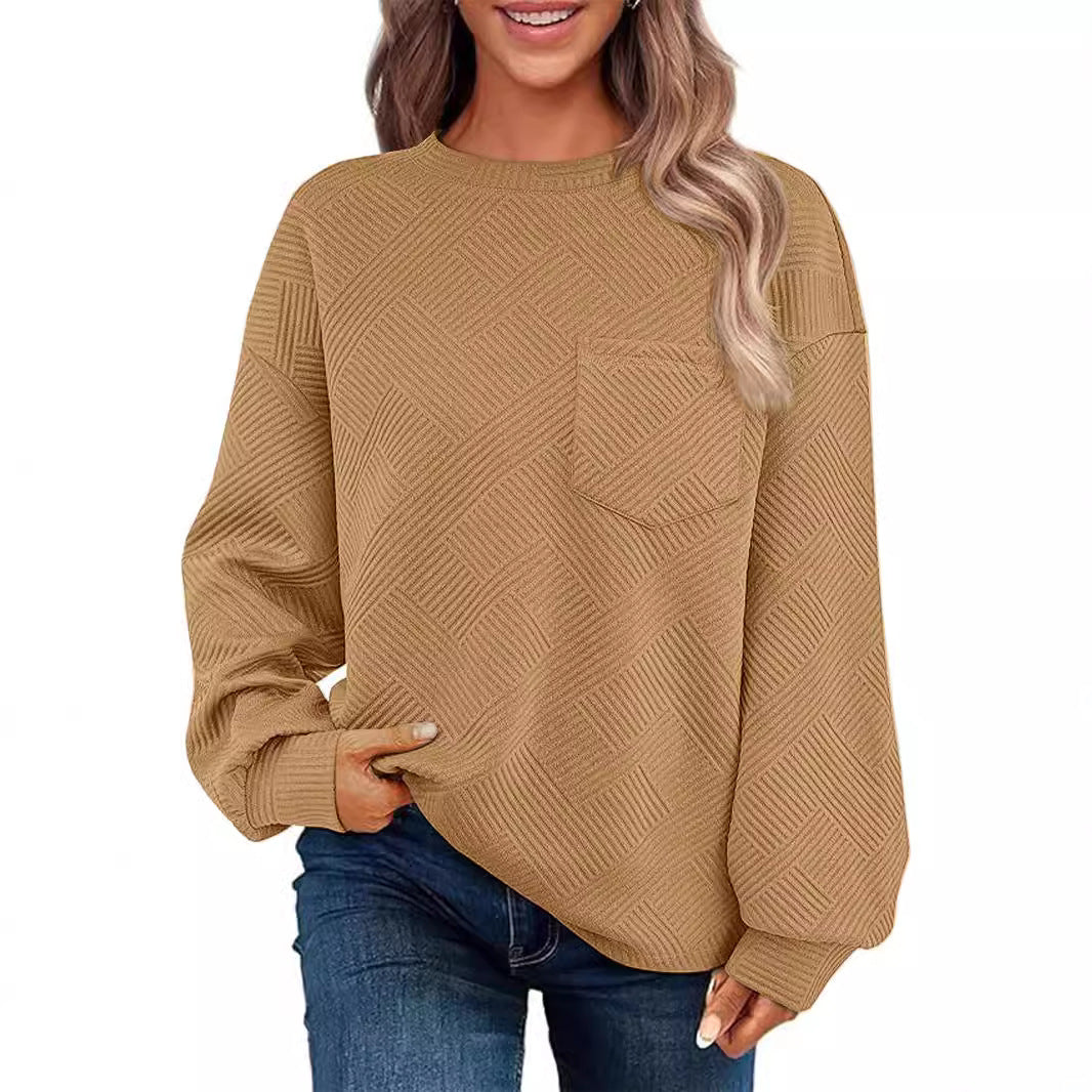 Women’s Textured Jumper | Casual Style with Pocket