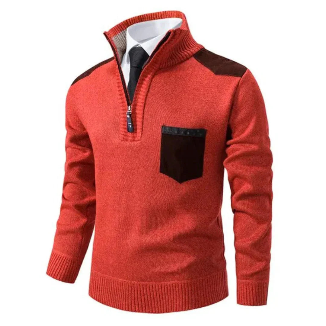 Men’s Roll Neck Half Zip Pullover | Versatile Style