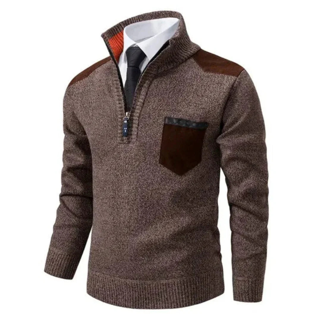 Men’s Roll Neck Half Zip Pullover | Versatile Style