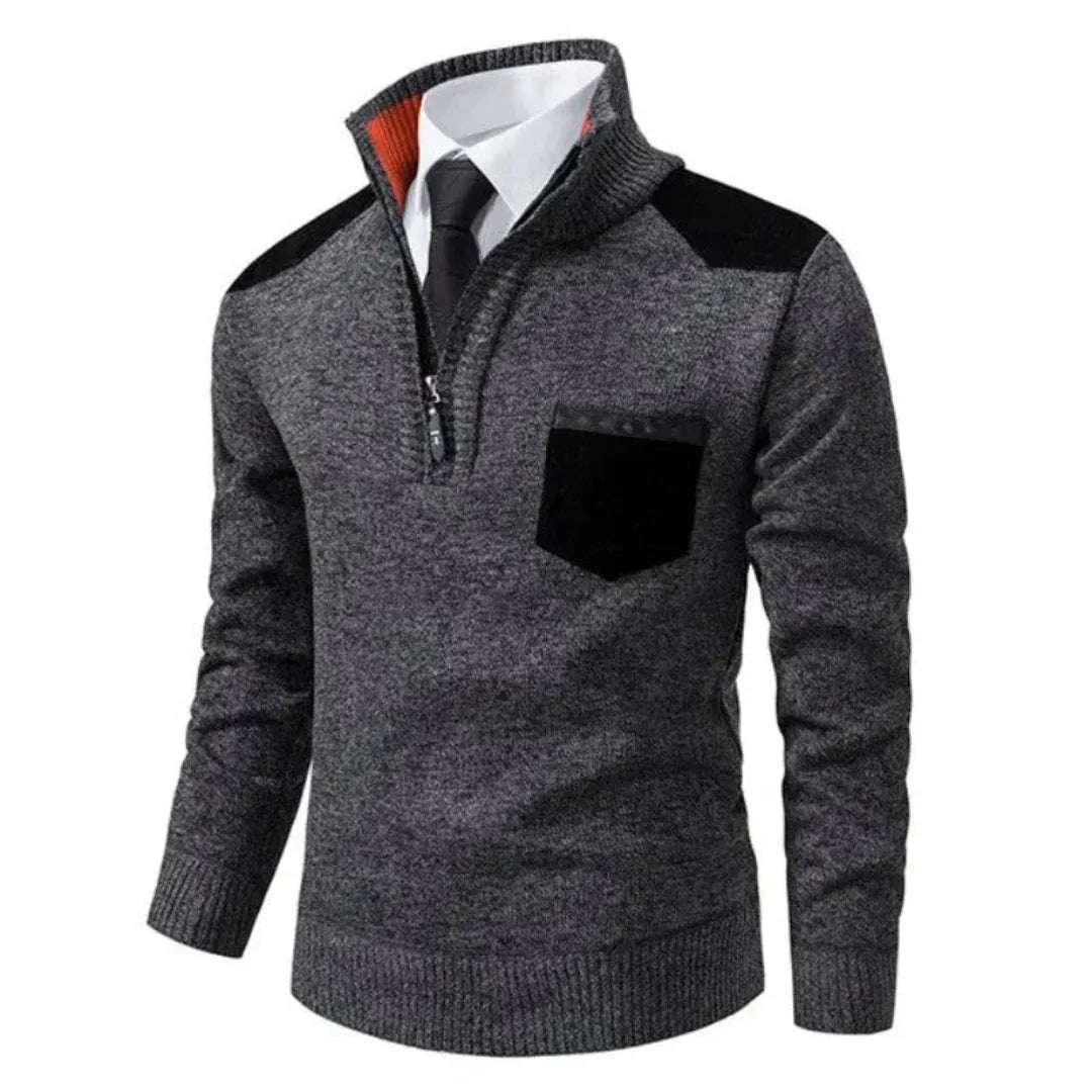 Men’s Roll Neck Half Zip Pullover | Versatile Style