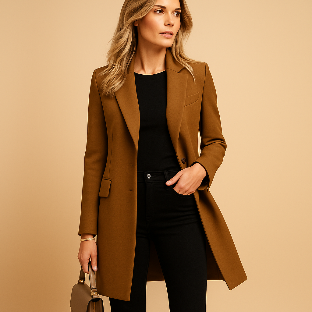 Women’s Double-Breasted Trench Coat | Structured Design