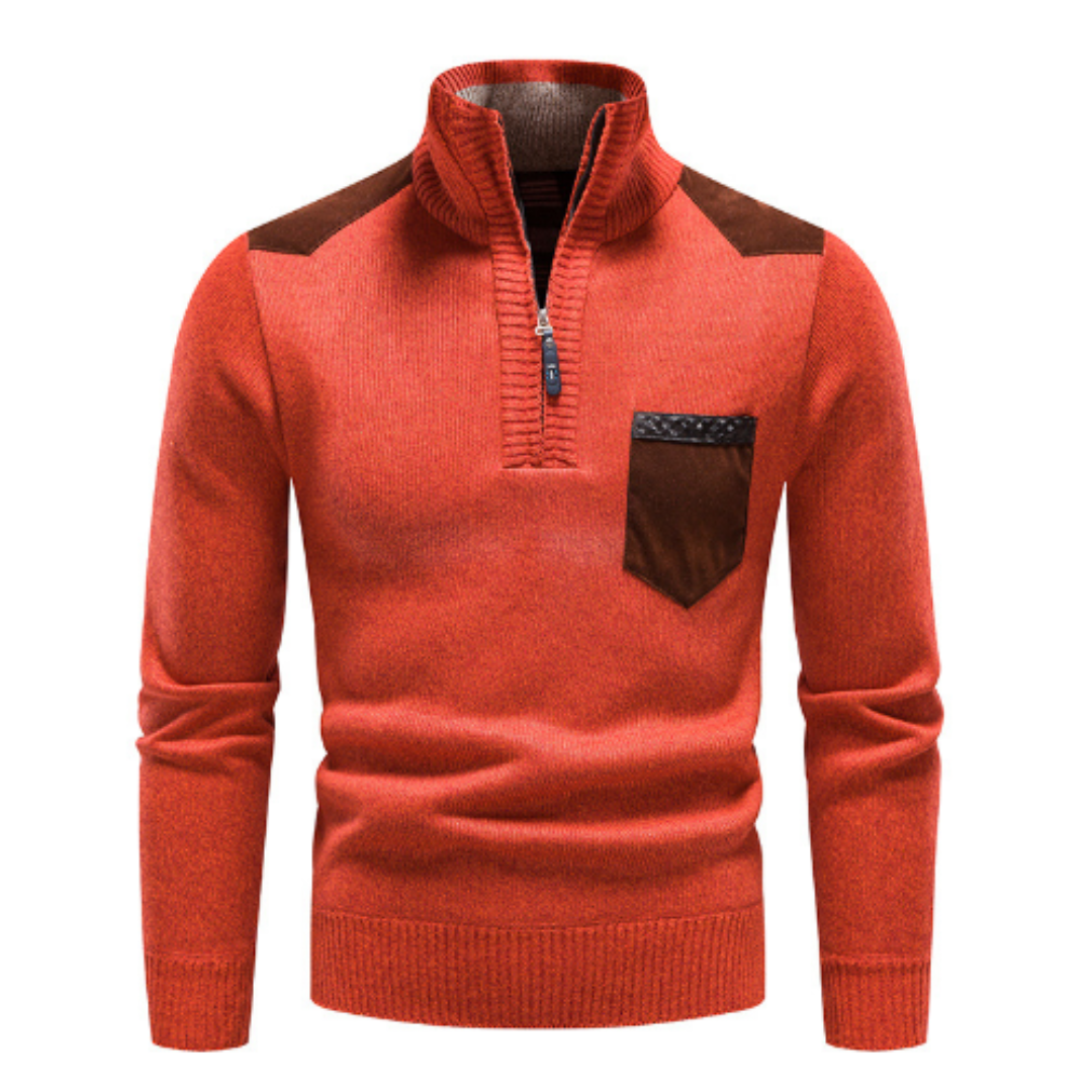 Men’s Roll Neck Half Zip Pullover | Versatile Style