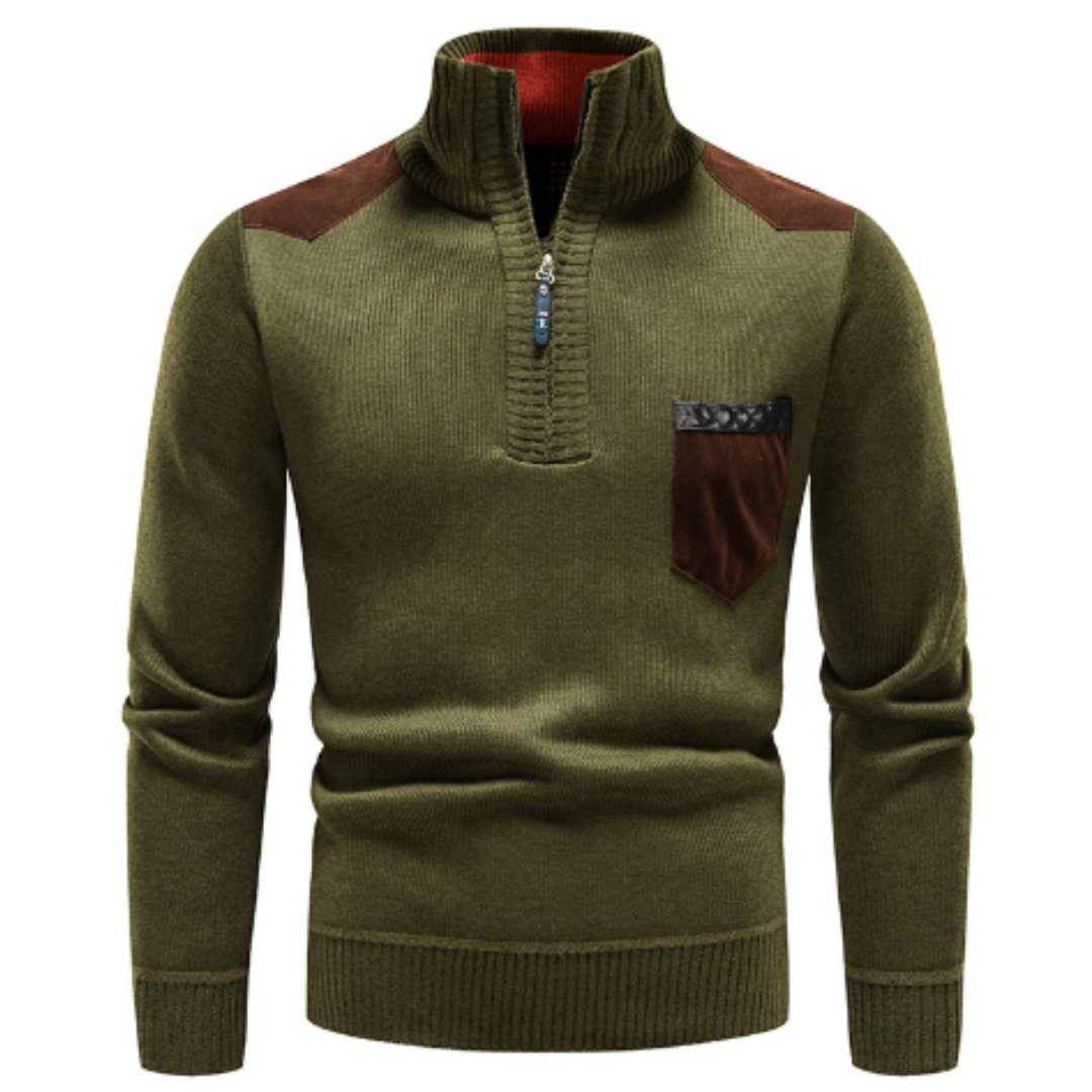 Men’s Roll Neck Half Zip Pullover | Versatile Style
