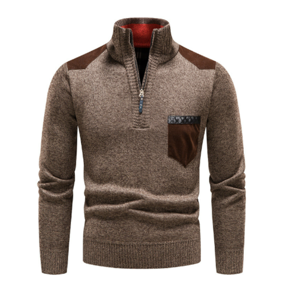 Men’s Roll Neck Half Zip Pullover | Versatile Style