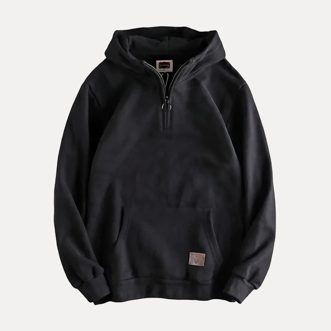 Men's Casual Half-Zip Kangaroo Pocket Hoodie | Minimalist Design