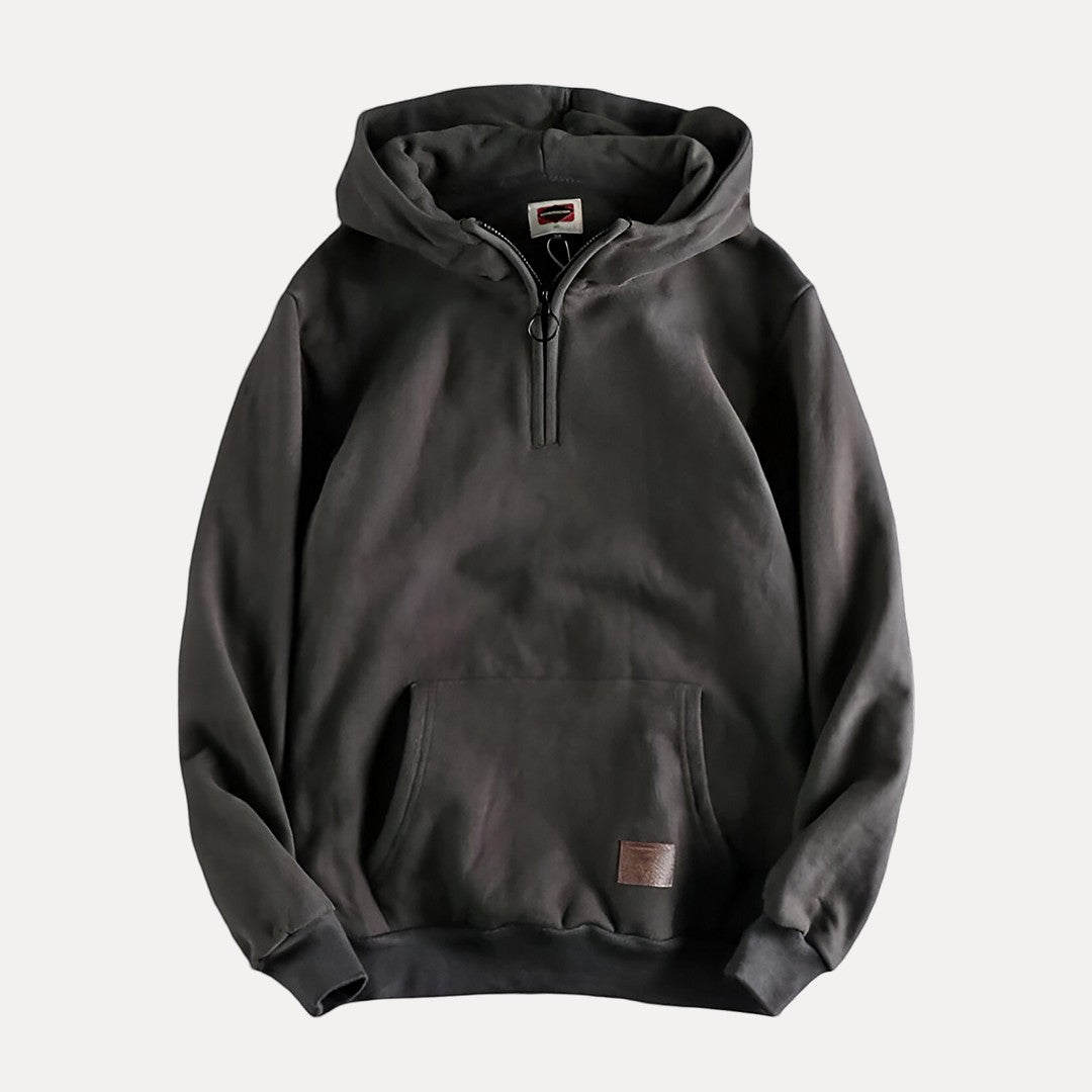 Men's Casual Half-Zip Kangaroo Pocket Hoodie | Minimalist Design