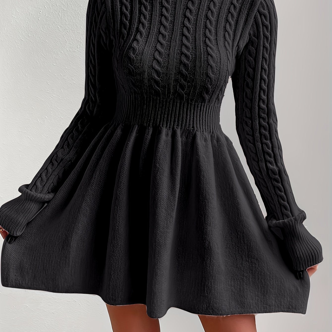 Women’s Timeless Cable Knit Dress | A-line Jumper