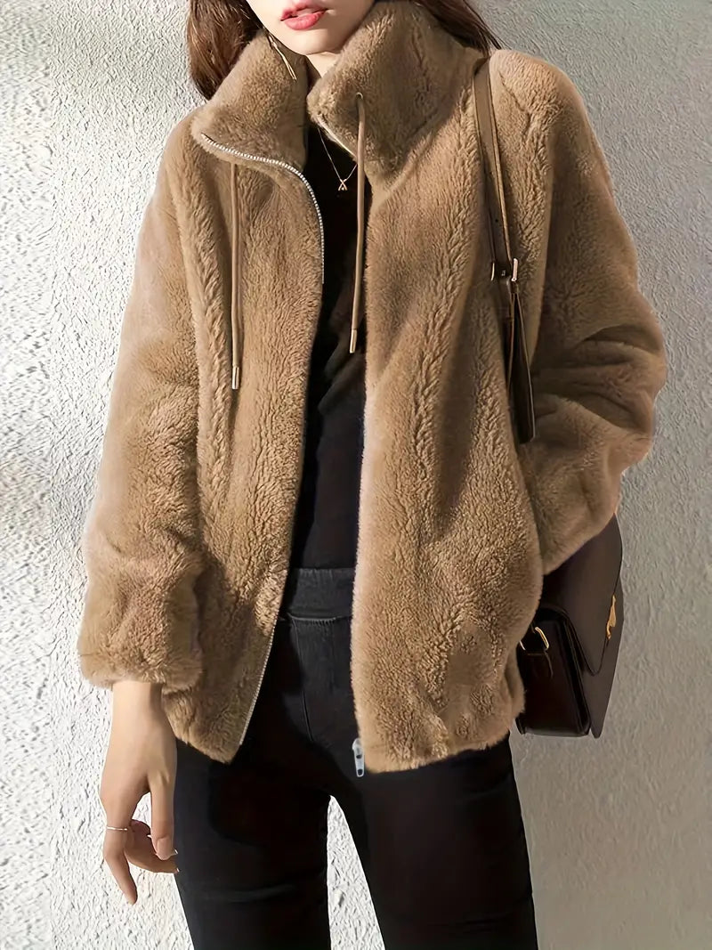 Women’s Fur Coat | Stylish Zip-Up Design